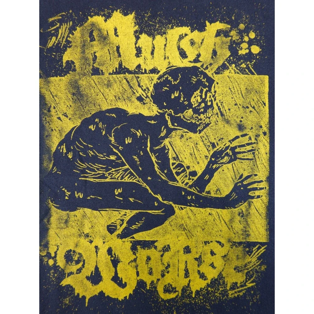 Gildan Much Worse Graphic T-Shirt Mens L Black Yellow Good Punk Metal Streetwear